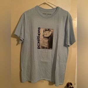 Ariana Grande Positions Blue Graphic Tee Official Merch.
